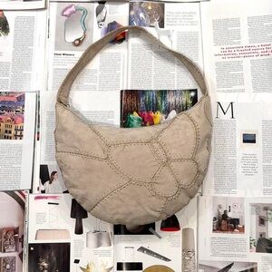 Nine West warm taupe/beige suede shoulder bag